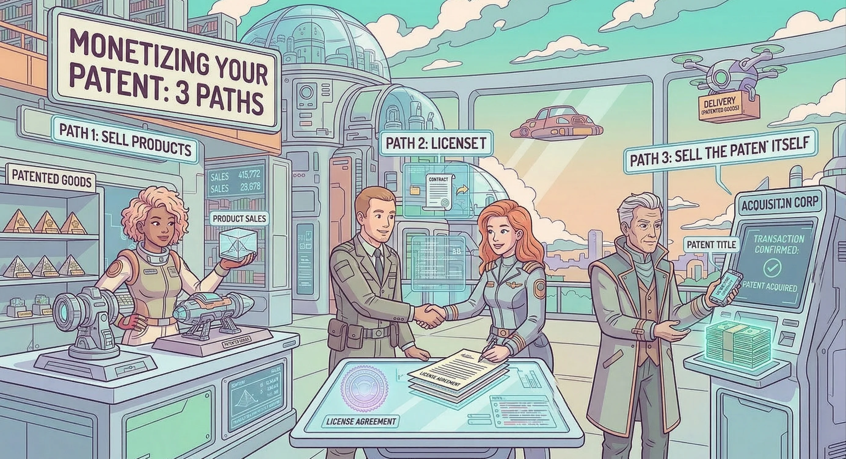 Illustration about monetizing your patent